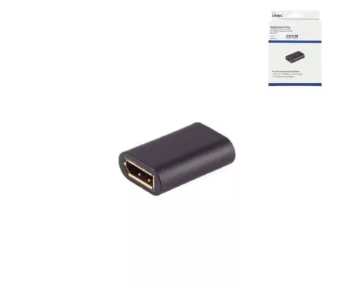 DINIC DisplayPort 1.2 connector, 4K60Hz black, DINIC box with Euro hole
